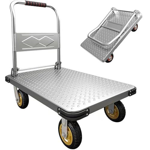 Carretilla Plegable de Plataforma 1400LBS con Correa Plata M