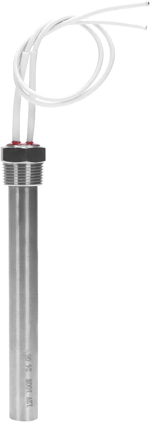 DERNORD Immersion Cartridge Heater 12V 100W Hot Rod Heating Element Replacement 3/4 Inch Thread