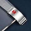 YOTHIWAD Medical Alert Bracelets for Men Women Kid Medical Id Bracelets with Free Laser Engraving Adjustable Stainless Steel Band Magnetic Security Clasp Dual-Side Engraving #1