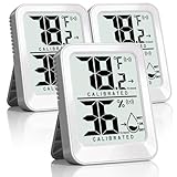 3 Pack Room Thermometer Indoor Hygrometer Digital Mini Humidity Meter Gauge with Temperature and Humidity Monitor Sensor for House, Pet, Plant, Incubator - Battery Included