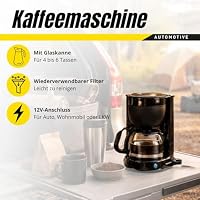 DUNLOP Kaffeemaschine 12V - Filterkaffeemaschine für Auto und LKW mit Filter - Kaffeemaschine Klein mit Glaskanne 0.65L 4-6 Tassen – Ansicht 2