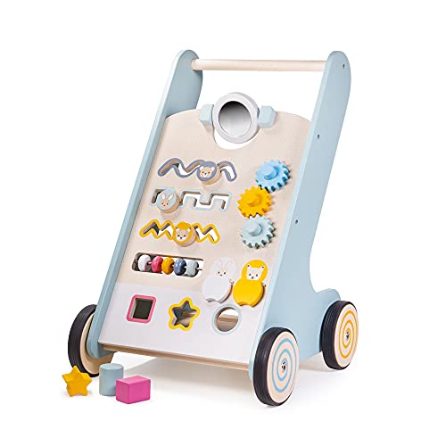 Image of Bigjigs Toys FSC Certified Activity Baby Walker - Wooden Walkers for Babies, Eco-Friendly Baby Walkers for 1 Year Olds, Push Along Toys