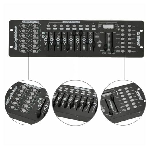 Gziztx DMX Controlador de luz DMX 512 Controlador 192 Canales Consola Dmx 240 Escenas para Lámpara de Escenario, Cabeza Moving DJ, Disco, Club, Fiesta