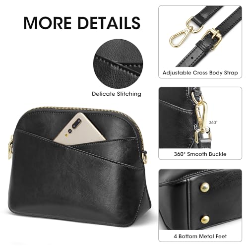 Image of Kattee Small Leather Crossbody Bags for Women, Trendy Purses Handbags Shoulder Bag, Genuine Leather Cross Body Bag for Woman