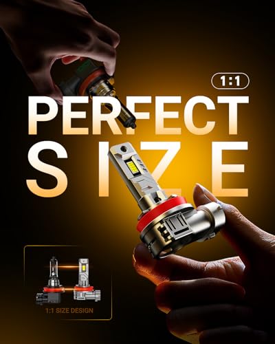 Image of SEALIGHT H8 HB3 Light Bulbs, 9005 H11 Fog Bulbs with Turbo Fan, 80,000LM 8X Brightness 5 Mins Quick Installation, IP67 Waterproof Bulbs, Pack of 4
