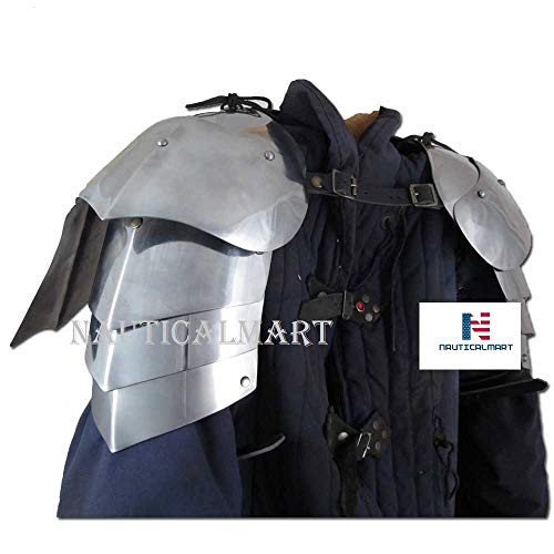 New Medieval Pair of Pauldron in Steel Armor LARP