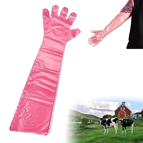 Guantes de Inseminación Desechables,Guantes Veterinarios,Plástico Guante de Inseminación,Guantes Impermeables Transparentes Desechables,Guante Desechable Veterinario,Látex para Dedos,90cm,30pcs