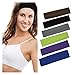 2pcs Pilates Wide Solid Color Hairbands Soft Elastic Headband Women Girl Makeup Running Sports Yoga Hair Accessories for Running, Yoga(Color 16)