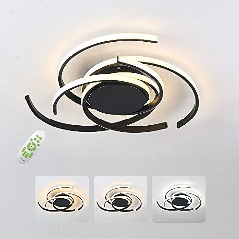 Round LED Ceiling Light, 72W 7200lm Modern LED Ceiling Lamp, Dimmable with Remote Control, 3000K - 6000K, Creative Ceiling Lights for Living Room, Hallway, Bedroom, Φ56*10CM [Energy Class A++] Cover