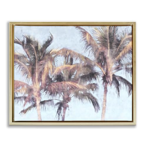 'Looming Palm Trees Tropical Sky'| Floating Frame Canvas Art