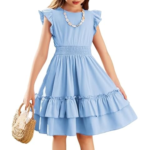 Arshiner Girls Flutter Sleeve Sundress Cover