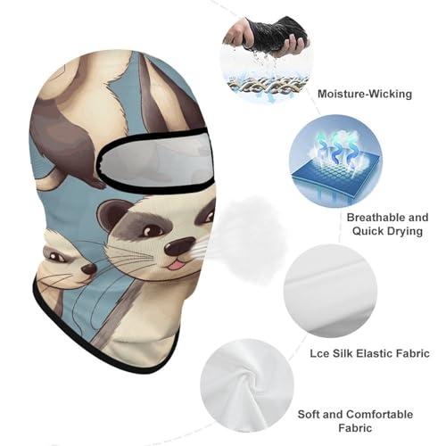 Balaclava Ski Mask Balaclava Face Mask Full Face Cover Sun Protection Hood Hairy Ferret Summer Cooling Neck Gaiter Cycling Balaclavas UV Protector Sun Head Cover for Men Women miniatura 3