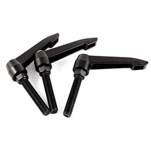 Aexit M10x55mm Thread Clamps 80mm Long Lever Lathe Machinery Adjustable Clamping Strap Clamps Handle 3pcs
