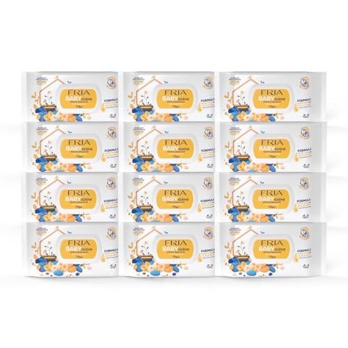 Fria Baby Igiene Salviette per Cambio Pannolino, con Olio di Argan e Nutrimilk ad Effetto Idratante sulla Pelle, Dermatologicamente Testate, Confezione da 840 Salviette