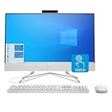 HP 2021 Newest All-in-One Desktop Computer, 23.8' Full HD Touchscreen, 11th Generation Intel Core i5-1135G7 Processor, Intel Iris Xe Graphics, 16GB RAM, 1TB SSD, Webcam, DVD-RW, Windows 10 Home,White