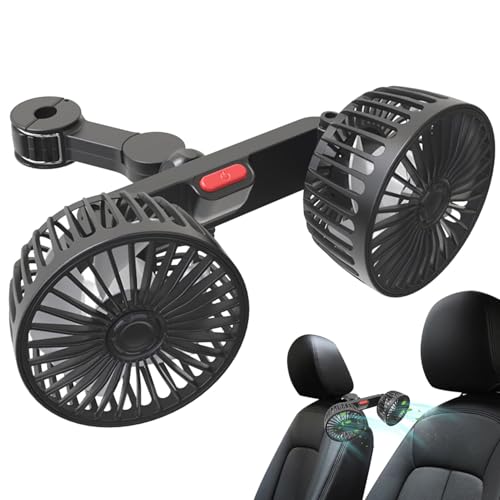 Ventilador Para Bebé,Ventilador Para Asiento Trasero De Coche | Rotación De Treinta Y Seis Grados Con Doble Cabeza Portátil Velocidades Ajustables Enfriamiento Para Camping Playa Cinta Andadora Guarde