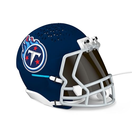 Image of NFL Echo Dot Bundle: Includes Echo Dot | Glacier White and Limited-Edition NFL Helmet Stand | Tennessee Titans