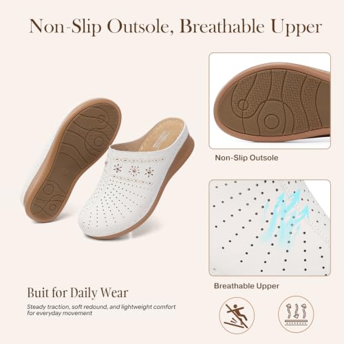 Image of SHIBEVER Clogs for Women Mules Comfortable: Slip On Closed Toe Casual Shoes | Cushioned Footbed All-Day Comfort Non Slip Platform Dress Shoes Breathable Upper for Walking Work Business Office Travel
