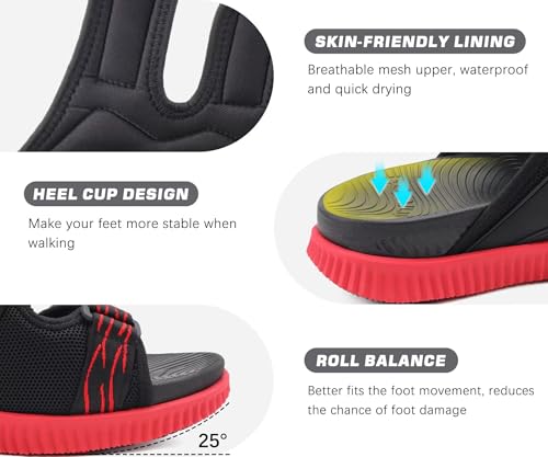 Image of KuaiLu Mens Orthotic Sandals Athletic Thick Cushion Recovery Sport Slides Adjustable Strap Open Toe Walking Sandles With Comfortable Plantar Fasciitis Arch Support