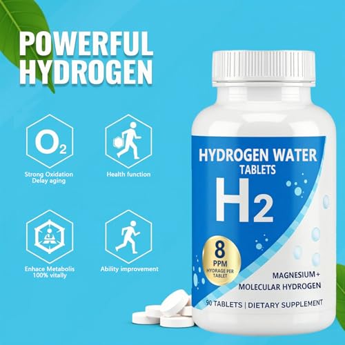 Hydrogen Water Tablets, 8 Ppm Hydrogen Tablets for Drinking Water, Supports Energy, H2 Molecular with Magnesium, Hydration & Recovery, GMO-Free, & Cognitive Performance with, Pure & Non-GMO, 90 Count - Image 4