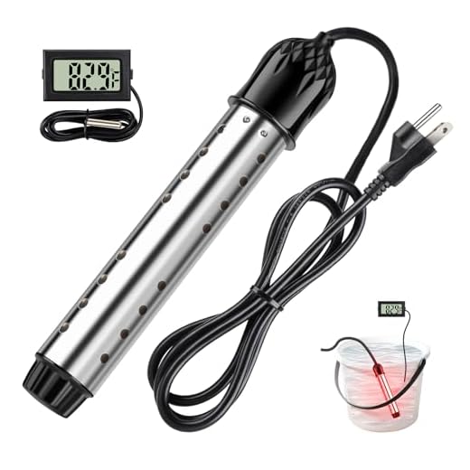 Portable Water Heater for Buckets & Tubs, 2000W Immersion Heater with Intelligent Shut-Off, Stainless Steel Guard & Digital Temperature Sensor, Fast Heating for Backyard Pools, RVs & Home Use