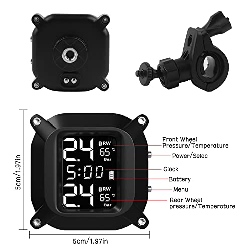 Tyre-Pressure-Monitor-Kikuo-Tpms-Tyre-Pressure-Monitoring-System-Car-Safety-Monitor-with-LCD-Display-2-External-Sensors-Motorcycle-Wireless-Adjustable-Angle-Tire-Pressure-Monitor-Sensor-Waterproof