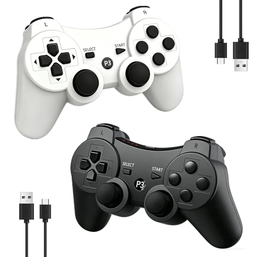 MOVONE wireless Controller for ps3 Rechargeable Game Wireless Controller 2Pack with2 Charging...