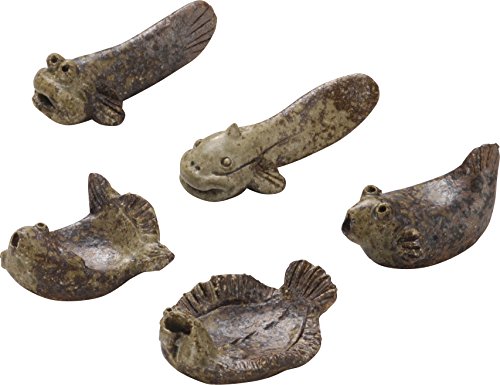 丸伊製陶 信楽焼 へちもん 箸置揃 (5個セット) 魚五種