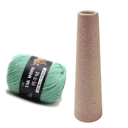 Image of 6Pcs Yarn Cones Holder Wool Winding Paper Tube Knitting Wool Winder Tubes for Crochet & Knitting Yarn Craft Supplies, Brown