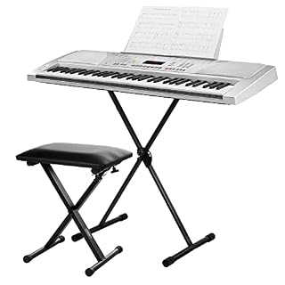 FunKey 61 clavier SET avec Stand de Clavier, banc - Les Beatles, Paul McCartney, John Lennon, RIngo Starr, George Harrison
