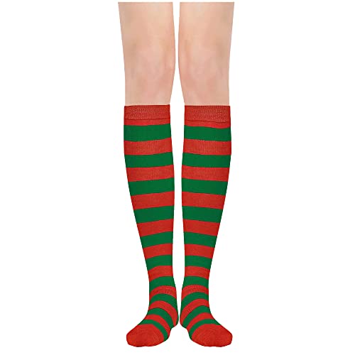 Image of DOOVID Casual Knee High Socks for Women Tube Socks Elasticity Athletic Socks Thin Stripe Knee High Stockings