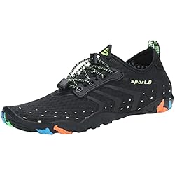 Zapatillas Para Pescar SAGUARO Escarpines Zapatos de Agua Calzado Playa Zapatillas Deportes Acuáticos para Buceo Snorkel Surf Natación Piscina Vela Mares Rocas Río para Hombre Mujer (Negro,46 EU)