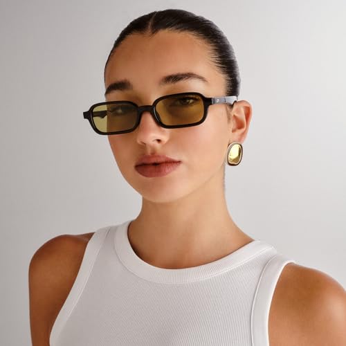 Le Specs Pilferer Sunglasses - Black Olive, Rectangle, Unisex, Contempory 90s Style2