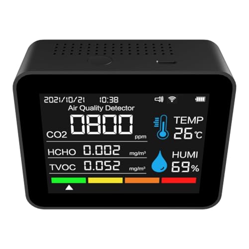 Weytoll ������C�����j�^�[ 12�@�\ WiFi���x�v���x�v WiFi Tuya�X�}�[�g�A�v���Ή� 2.8�C���`�J���[�f�B�X�v���C �A���[���@�\ CO2 /HCHO /PM2.5/ PM1.0/PM10 ���� �� �I�t�B�X�p