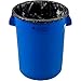Global Industrial Commercial Round Trash Can, 32 Gallon Capacity, Plastic Garbage Can, Indoor and Outdoor Utility Trash Can, Blue, 21-3/4