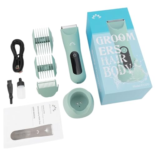 Afeitadora unisex para cabello corporal húmedo y seco con cabeza de cerámica, afeitadora húmeda y seca, base de carga USB, recortadora de bikinis