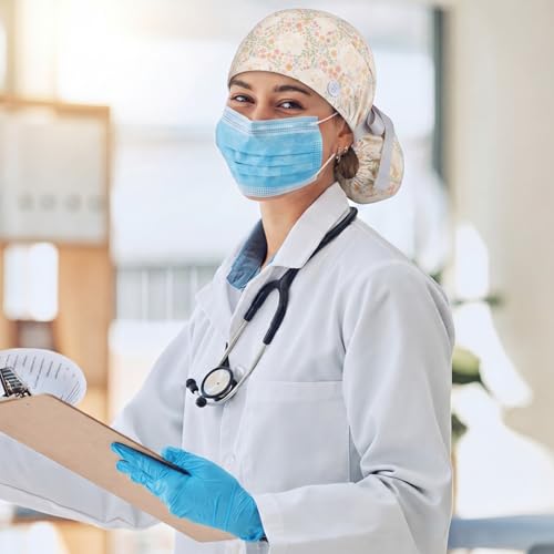 Image of Honoson 6 Pcs Scrub Caps Women with Buttons