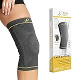 Morsa Cyberg Knee Support for Women, Knee Brace for Men Meniscus Tear, Stainless Steel with Flexible Stays, Patella Knee Sleeve, Compression, Stabilizer, Fit, Anti Sweating, Unisex, Grey (Large)