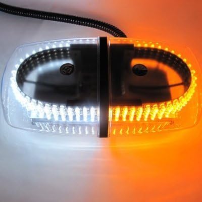 Worthtrust Car 240 LED Emergency Hazard Warning LED Mini Bar Strobe Light w/ Magnetic Base (White & Yellow)