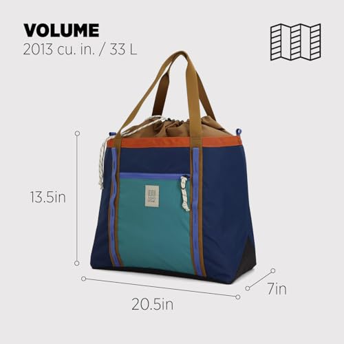 Topo Designs Mountain Utility Tote, Grab + Go Bag, Removable Shoulder Strap, Cinch Top, Daisy Chain for Clip-Ons, Fair Trade3
