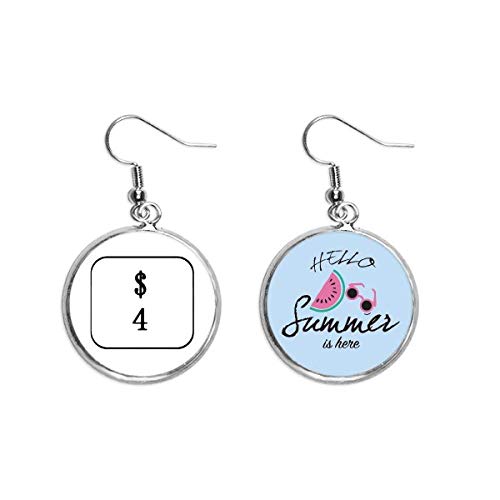 Pendientes de sandía y símbolo de teclado 4 para looks de playa