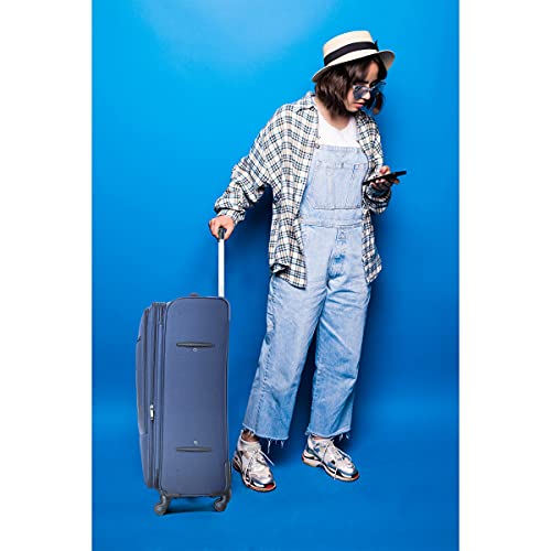 Image of Verage V Lite - Falcon 58 cms Navy Blue Carry-On Softside Trolley Bag Expandable Suitcase Travelling Spinner Luggage with Anti-Theft Zippers for Men and Women