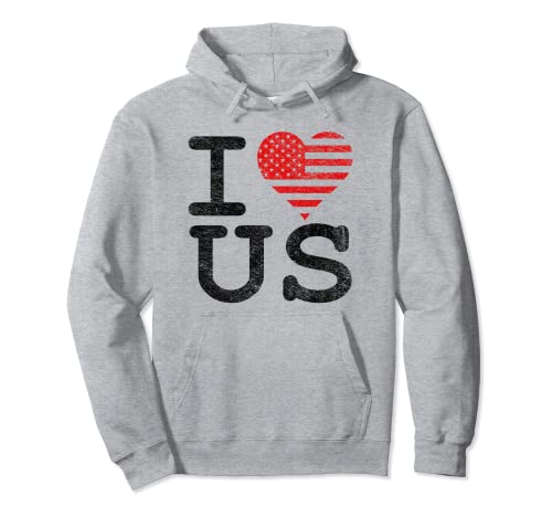 I LOVE THE UNITED STATES OF AMERICA I HEART US USA BANDERA Sudadera con Capucha