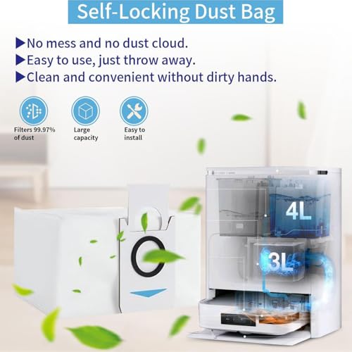 Accessories kit Compatible with ECOVACS DEEBOT X2 Omni E/X2 Combo Robot Vacuum,1 Main Rubber Brush,1 Normal Main Brush,8 Side Brush,4 Hepa Filters,4 Mop Pads,4 Dust Bags,1 Cleaning Brush