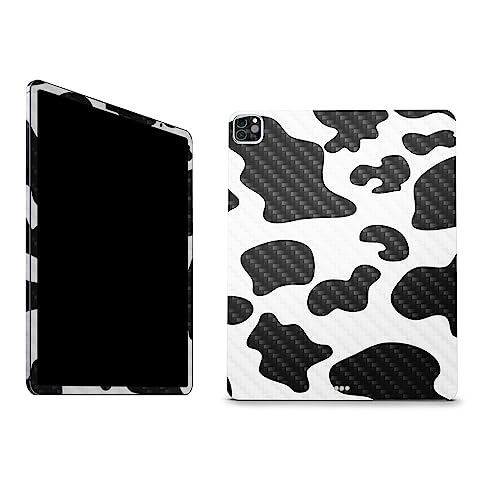 Image of MightySkins Carbon Fiber Skin Compatible with Apple iPad Pro 12.9 inch M2 6th Gen (2022) Full Wrap Kit - Cow Print | Protective, Durable Textured Carbon Fiber Finish | Easy to Apply | Made in The USA
