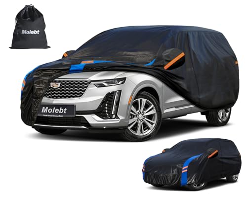 Image of Custom Fit SUV Car Cover for Cadillac XT6 (2019-2026), Upgraded Waterproof All Weather Outdoor Auto Cover with Driver Door Zipper & Mirror Pockets, UV /Snow /Dust Protection