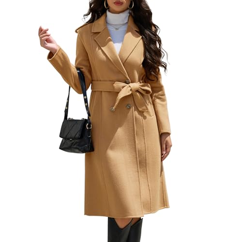 Wool Blend Wrap Coat Women's Superior 70% Wool Coat, Classy
