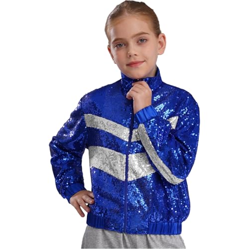 YiZYiF Girls' Birthday Clothes Hip-hop Jazz Street Dance Jacket Sparkly Bomber Coats Outerwear2