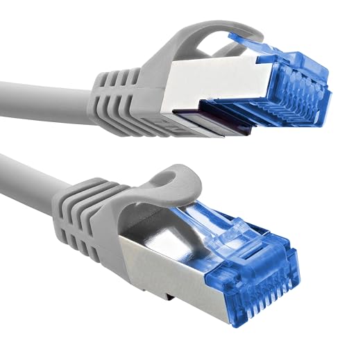 InLine Patchkabel, Cat.6A, S/FTP, TPE (LSZH), CCA, PoE, LAN, Ethernet, Netzwerk Kabel, RJ45 Gigabit, grau, 0,5m, 72655