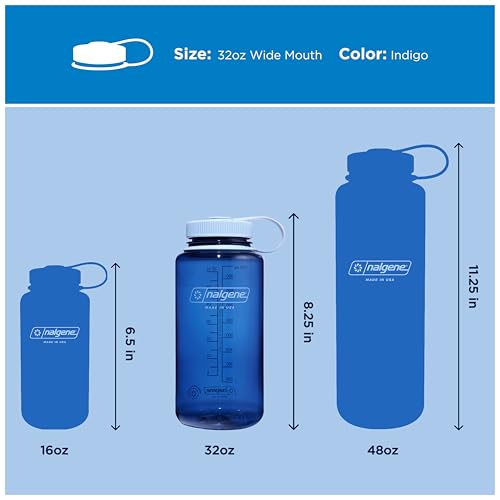 Image of Nalgene 32 oz Wide Mouth Water Bottle | BPA-Free, Durable & Leak Proof, Lightweight Bottle for Hiking & Gym, Work & Travel